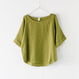 Montaigne Curved Hemline Linen Top Free Size - Stay Wild Collective  Top