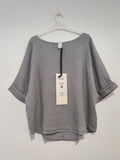 Montaigne Curved Hemline Linen Top Free Size - Stay Wild Collective  Top