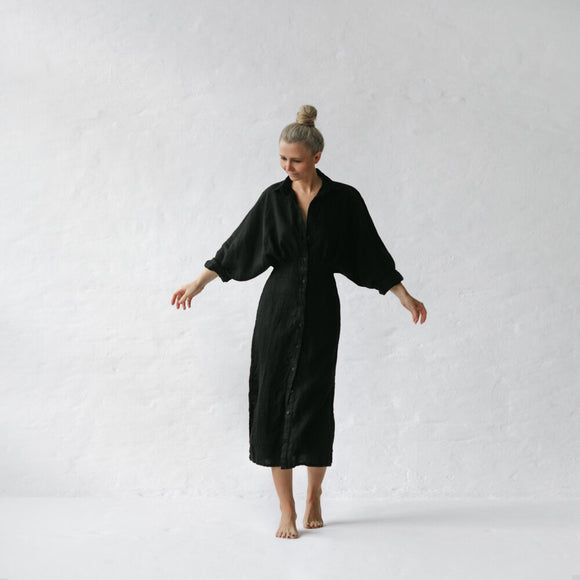 Nea Linen Dress | Black seaside tones sale - Stay Wild Collective  Dress