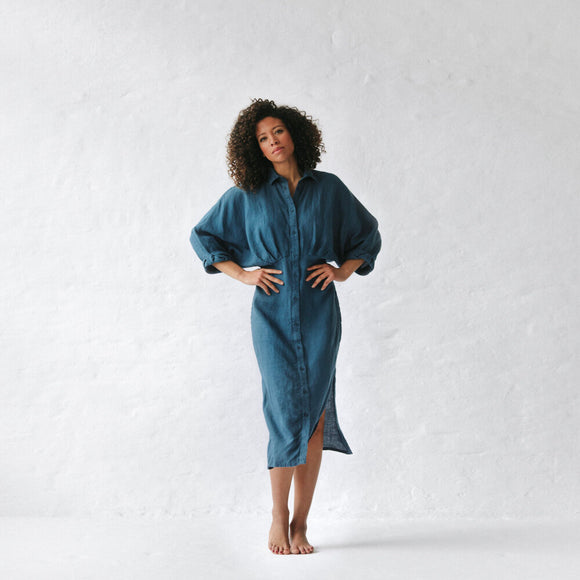 Nea Linen Dress | Teal sale seaside tones - Stay Wild Collective  Dress