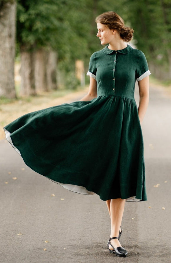Son de Flor Classic Dress, Short Sleeves | Evergreen - Stay Wild Collective  Dresses