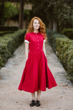 Son de Flor Classic Dress, Short Sleeves | Red Poppy - Stay Wild Collective  Dresses