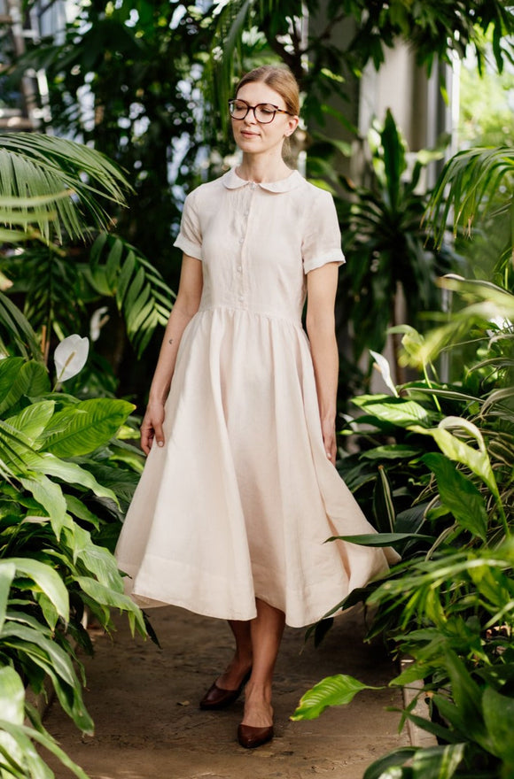 Son de Flor Classic Dress, Short Sleeves |  Seashell White - Stay Wild Collective  Dresses