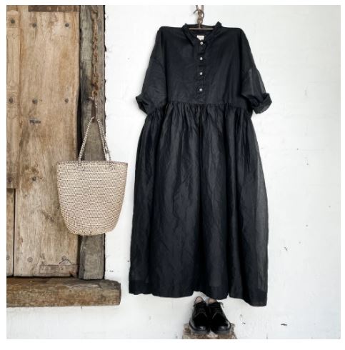 Edith Cotton Organdy Dress | Black