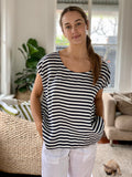 emma top - small navy stripe - Stay Wild Collective  Tops