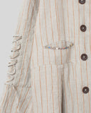 Berit COAT  Coat in pin stripe linen and decorative lacing