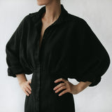 Nea Linen Dress | Black