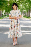 Classic Dress, Short Sleeves, Summer Flowers