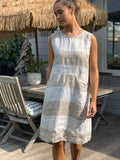 poppy dress - big natural stripe - Stay Wild Collective  