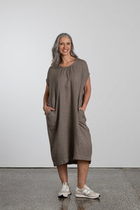NEW Style* Short sleeve Linen Dress button through back
