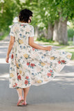 Classic Dress, Short Sleeves, Summer Flowers